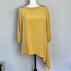 Emmelle Silk Asymmetric Side Drape Tunic